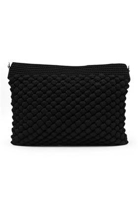 Pochette donna effetto uncinetto colore nero. GIANNI CHIARINI | 11575-NERO